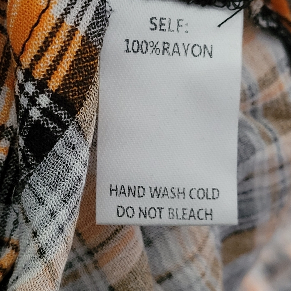 Easel oversized long sleeve button-down tunic plaid shirt NWT - Picture 12 of 12